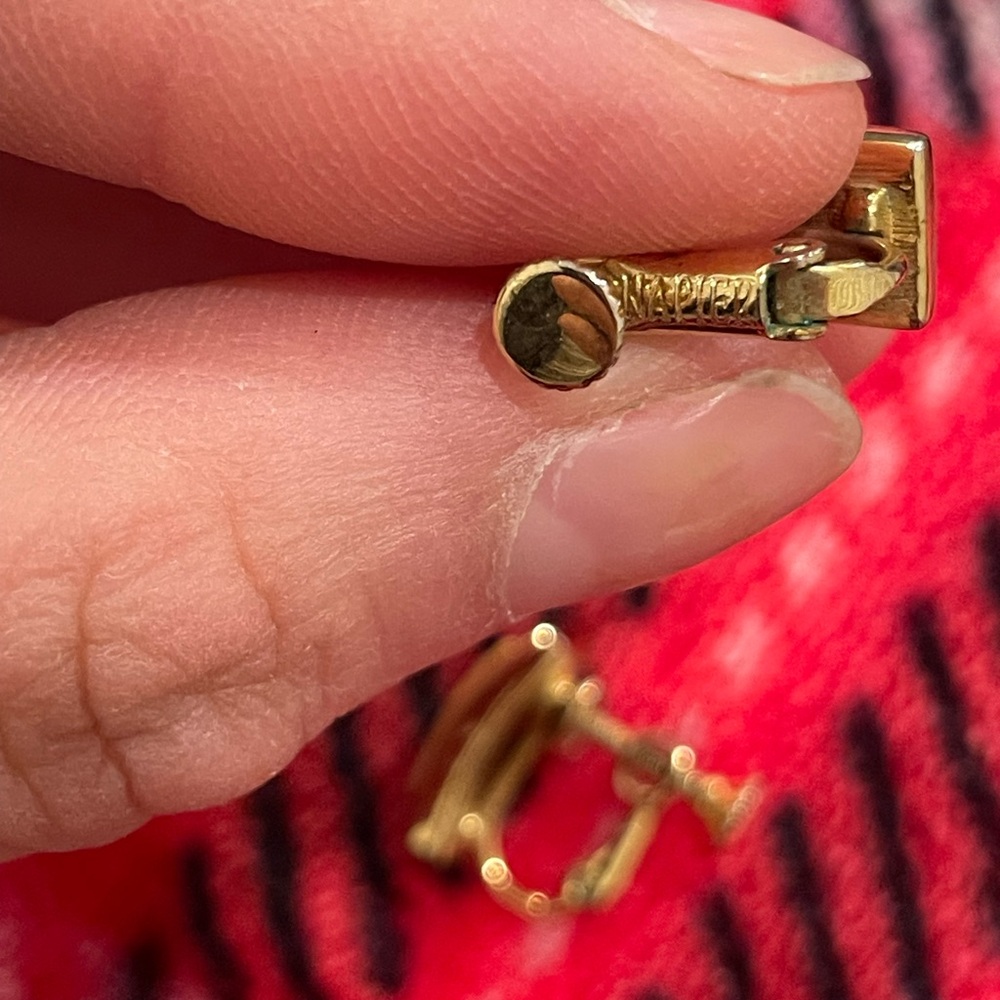 Napier Gold Rectangular Earrings - image 4